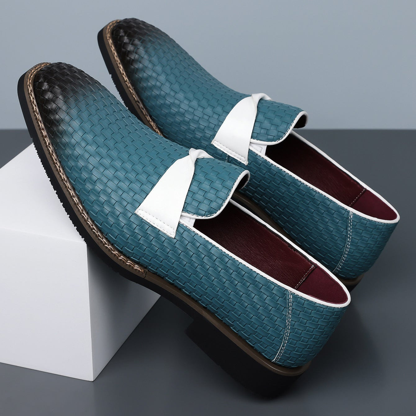 Santori Woven Leather Loafers