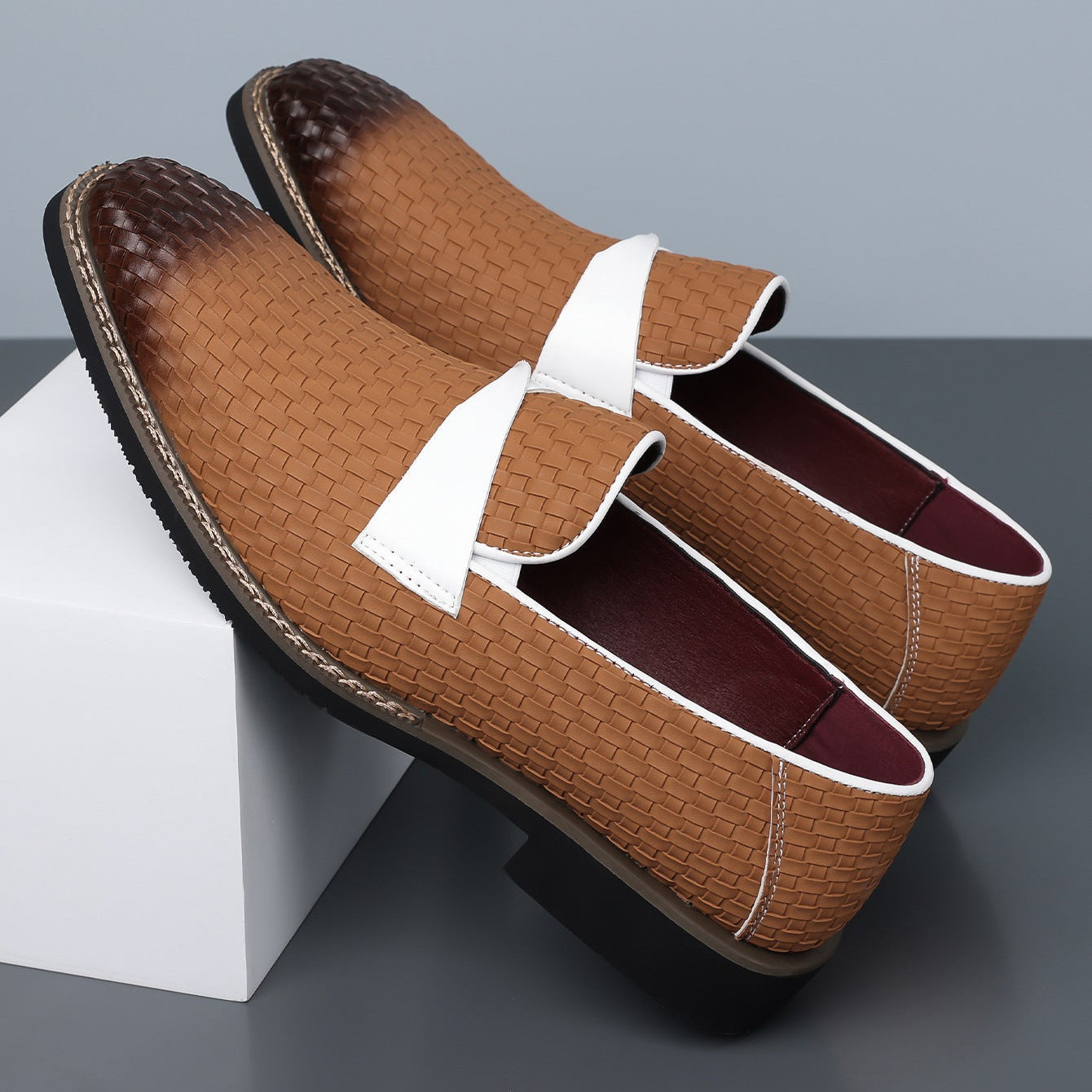 Santori Woven Leather Loafers