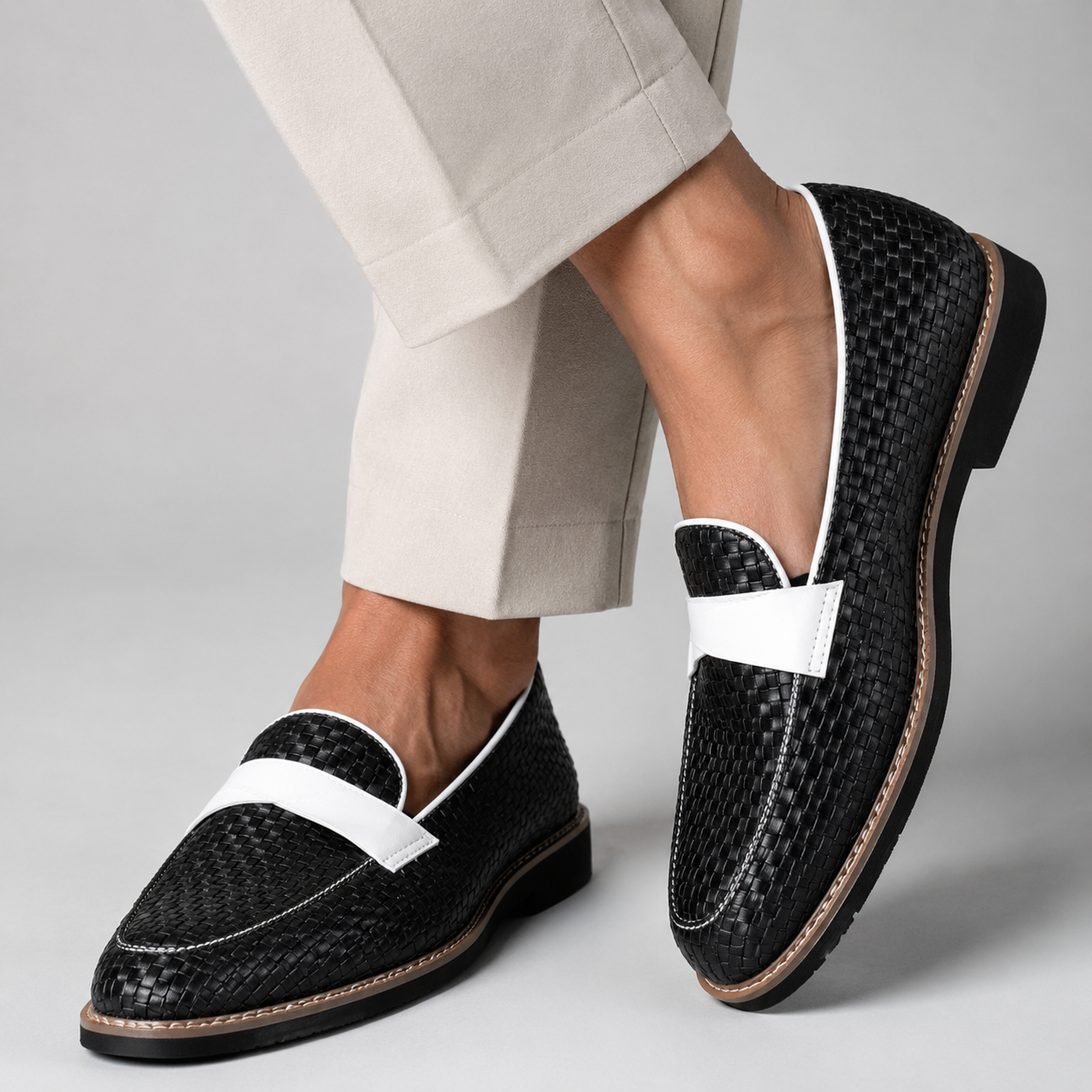Santori Woven Leather Loafers