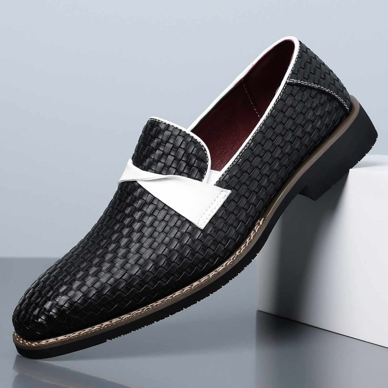 Santori Woven Leather Loafers