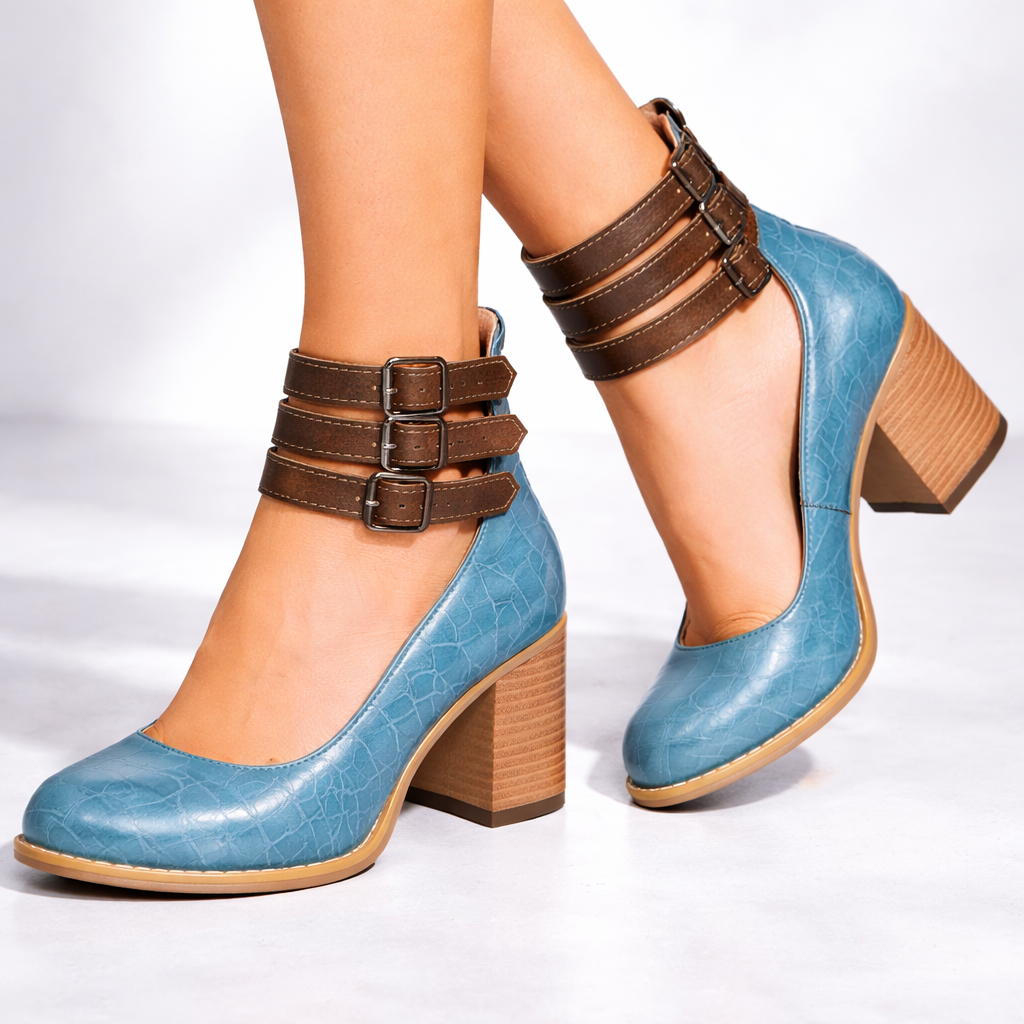 Savannah Leather Strap Heels