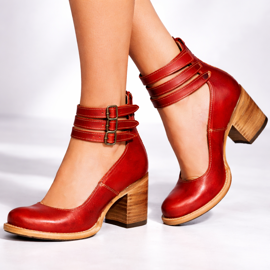 Savannah Leather Strap Heels