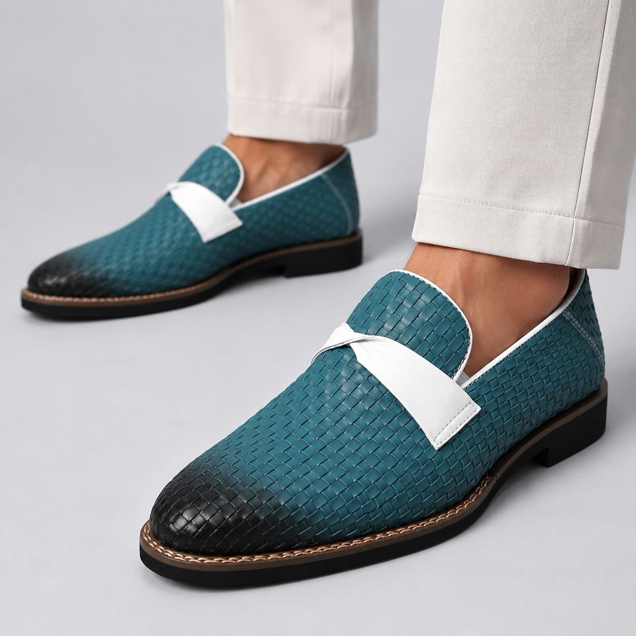 Santori Woven Leather Loafers
